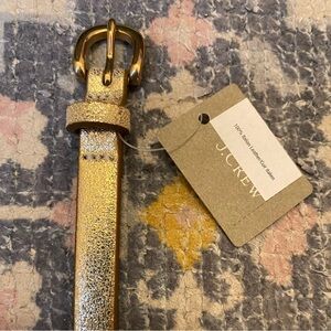 NWT Leather J.Crew Gold Metallic Skinny Belt